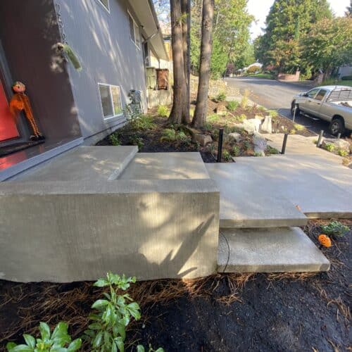 RETAINING WALL AND STEPS